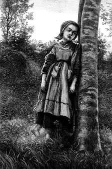 "A Breton Girl - Evening," by F. J. Skill, 1871. Creator: Frederick John Skill