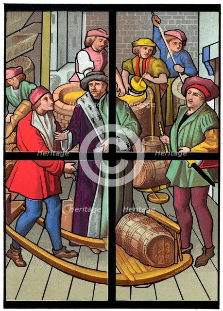 A brewery, 15th century (1849).Artist: Franz Kellerhoven