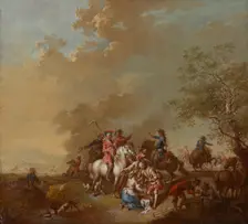 A Break in the Fighting, 1759-1763. Creator: Johann Conrad Seekatz