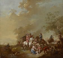 A Break in the Fighting, 1759-1763. Creator: Johann Conrad Seekatz