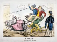 A Break, losing the Reins 1830. Artist: Anon