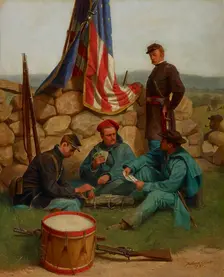 A Break: Playing Cards, 1881. Creator: Julian Scott