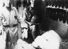 A British officer in a shoe shop, Baghdad, Mesopotamia, WWI, 1918