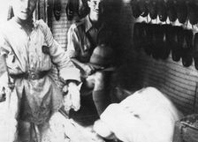 A British officer in a shoe shop, Baghdad, Mesopotamia, WWI, 1918