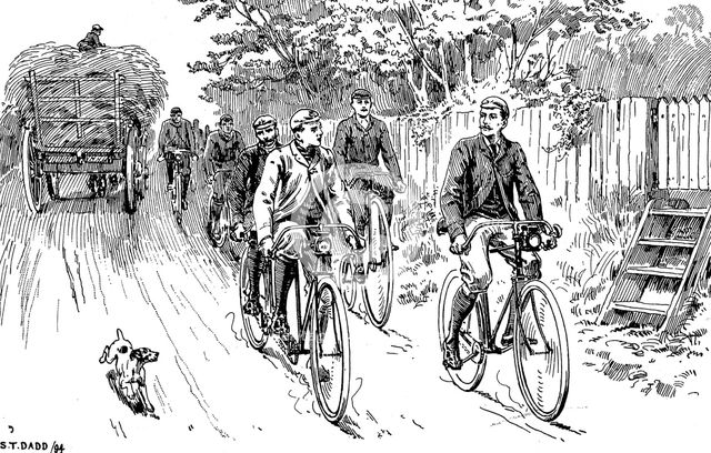 A British cycle club out for a country ride, 1895. Creator: Unknown.