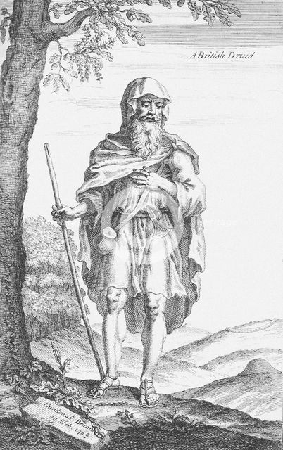 A British Druid (from Stonehenge by William Stukeley), 1723. Artist: Van Der Gucht (Vandergucht), Michael (1660-1725)