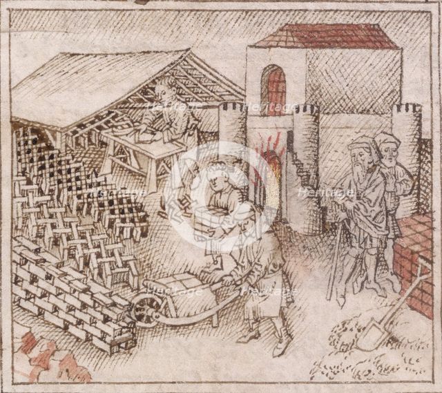 A brickyard, c1300-c1340.  Creator: Unknown.