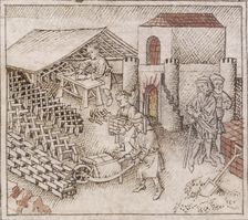 A brickyard, c1300-c1340. Creator: Unknown