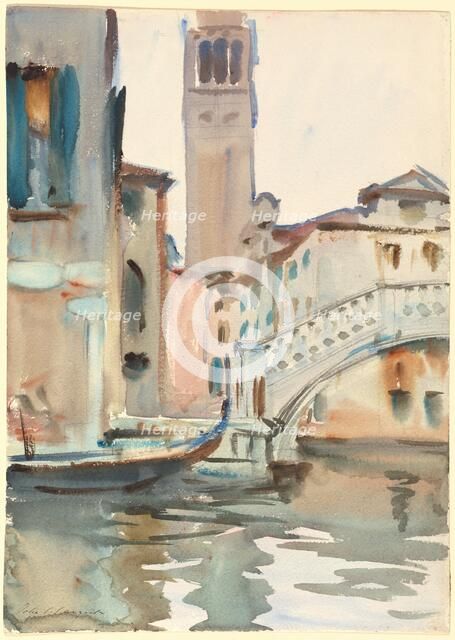 A Bridge and Campanile, Venice, 1902/1904. Creator: John Singer Sargent.