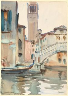 A Bridge and Campanile, Venice, 1902/1904. Creator: John Singer Sargent