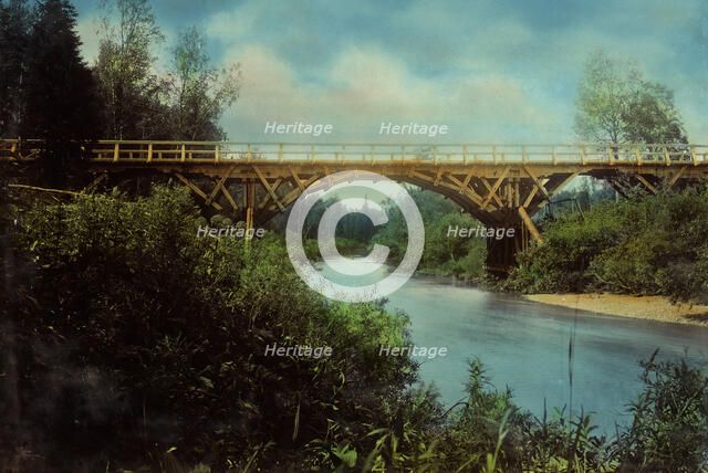 A Bridge Over the Barsa River. Kedrovsko-Alekseevsk Railroad, 1906-1908. Creator: Dorozhno-Stroitel'nyi Otdel.