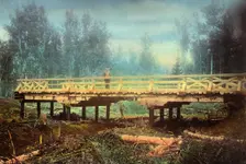 A Bridge Over the Gniluiu River. Dvurechno-Durovskaya Railroad, 1906-1908. Creator: Dorozhno-Stroitel'nyi Otdel
