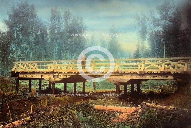 A Bridge Over the Gniluiu River. Dvurechno-Durovskaya Railroad, 1906-1908. Creator: Dorozhno-Stroitel'nyi Otdel.