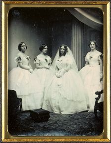 A Bride and Her Bridesmaids, 1851 or later. Creator: Josiah Johnson Hawes (American, 1808-1901); Albert Sands Southworth (American, 1811-1894)