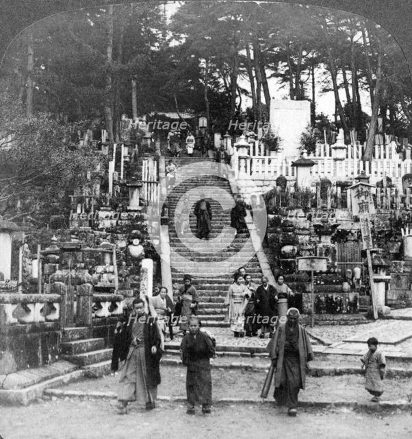 A Buddhist cemetery near Kurodani Monastery, Kyoto, Japan, 1904.Artist: Underwood & Underwood