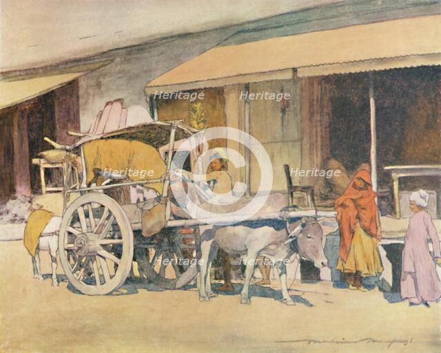 'A Bullock-cart, Ajmere', 1905. Artist: Mortimer Luddington Menpes.
