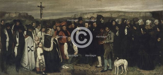 A Burial at Ornans (A Painting of Human Figures, the History of a Burial at Ornans), 1849-1850. Artist: Courbet, Gustave (1819-1877)