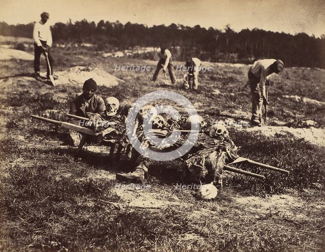 A Burial Party, Cold Harbor, Virginia., April 1865. Creator: John Reekie.