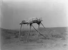 A burial platform-Apsaroke, c1908. Creator: Edward Sheriff Curtis