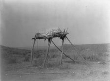 A burial platform-Apsaroke, c1908. Creator: Edward Sheriff Curtis