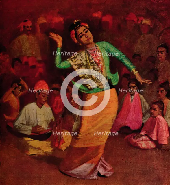 'A Burmese Dancing Girl', 1913. Artist: James Raeburn Middleton.
