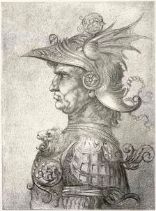 A bust of a warrior in profile, 1882