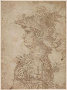 A bust of a warrior in profile to left, 1475-1480. Creator: Leonardo da Vinci (1452-1519)