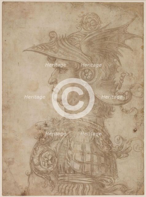 A bust of a warrior in profile to left, 1475-1480. Creator: Leonardo da Vinci (1452-1519).