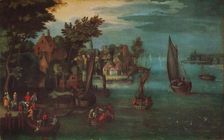 A Busy River Scene with Dutch Vessels and a Ferry c1605. Artist: Jan Bruegel The Elder
