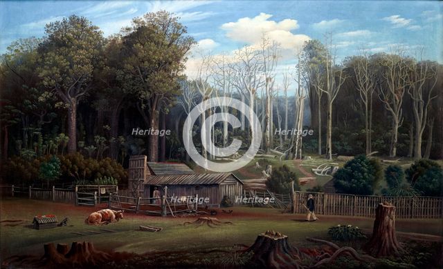 A Bush Settler’s Home in New Zealand, 1884. Creator: Samuel Stuart.