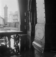 A Butterley Iron Company plaque dated 1867 located on a plinth...St Pancras Station, 1960-72. Creator: John Gay