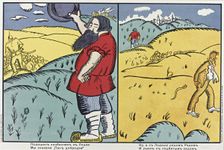 A Butcher Came Along to Lodz..., 1914-1915. Artist: Malevich, Kasimir Severinovich (1878-1935)