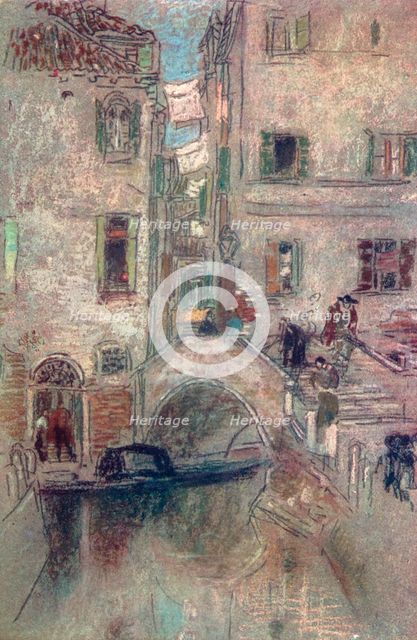 'A Bye Canal, Venice', 19th century, (1904).Artist: James Abbott McNeill Whistler