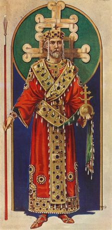 A Byzantine Emperor of the Tenth, Eleventh and Twelfth Centuries, A.D. 1924. Creator: Herbert Norris