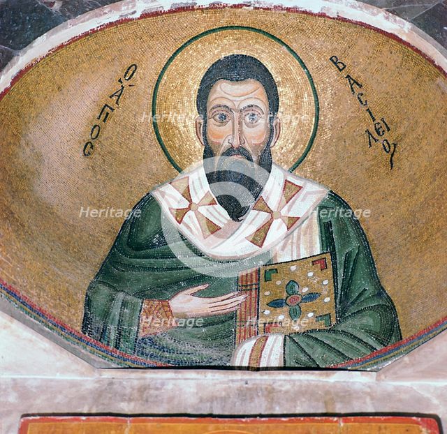 A byzantine mosaic of St Basil, 11th century. Artist: Unknown