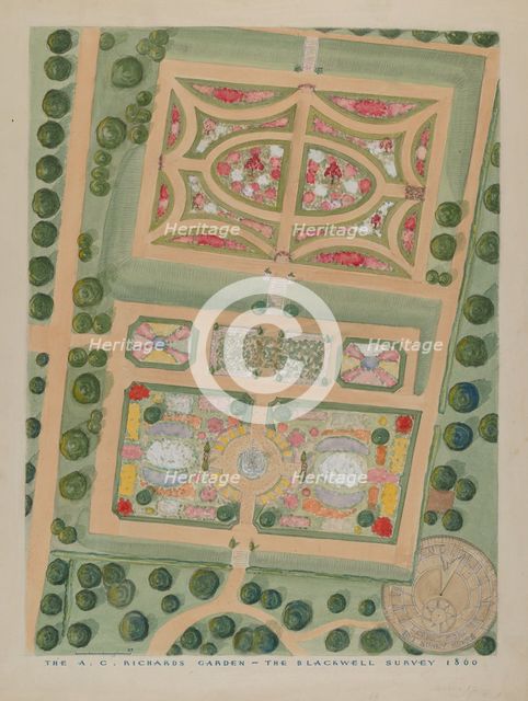 A. C. Richards Garden, c. 1936. Creators: Gilbert Sackerman, William Merklin.