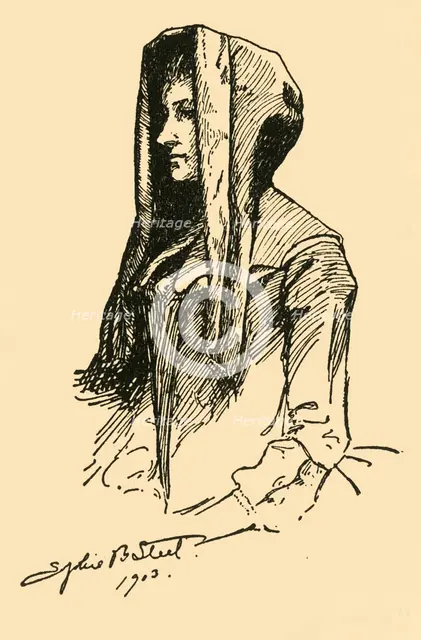 'A Camlet Hood; taken from an Orginal Garment, c1702', 1903, (1937). Creator: Sophie B Steel.