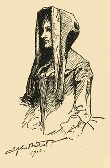 A Camlet Hood; taken from an Orginal Garment, c1702 1903, (1937). Creator: Sophie B Steel