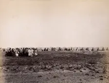 A camp of wigwams, during the outbreak of bubonic plague in Karachi, India, 1897. Creator: Unknown