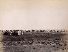 A camp of wigwams, during the outbreak of bubonic plague in Karachi, India, 1897. Creator: Unknown