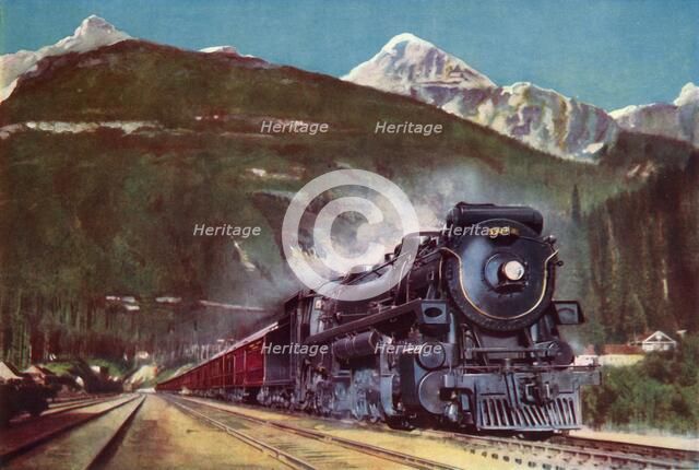 'A Canadian Pacific Railway Giant at the foot of the Rockies', 1935. Creator: Unknown.