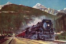A Canadian Pacific Railway Giant at the foot of the Rockies 1935. Creator: Unknown