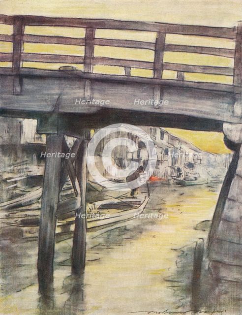 'A Canal in Osaka', c1887, (1901). Artist: Mortimer L Menpes.