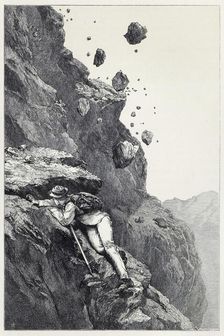 A Cannonade on the Matterhorn, from Scrambles amongst the Alps in the years 1860 - 69, pub. 1871 Creator: James Mahoney (1816 - 1879)