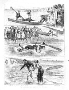 'A Canoeing Incident at the Seaside 1891. Creator: G Durand