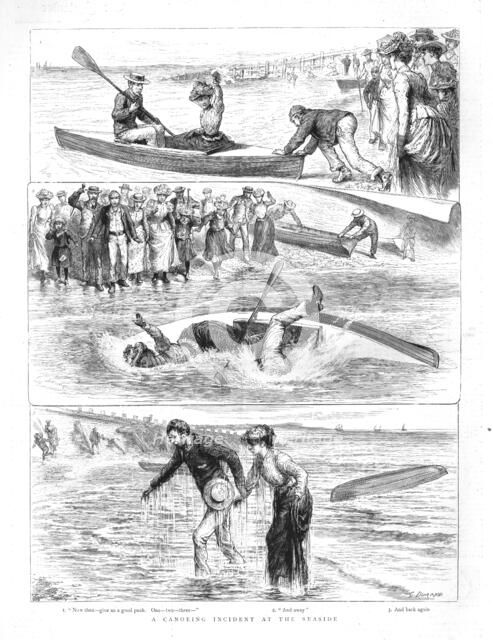 ''A Canoeing Incident at the Seaside', 1891. Creator: G Durand.