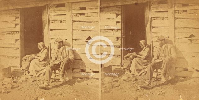 A cabin door on Sunday morning, c1850-c1930. Creator: Unknown.