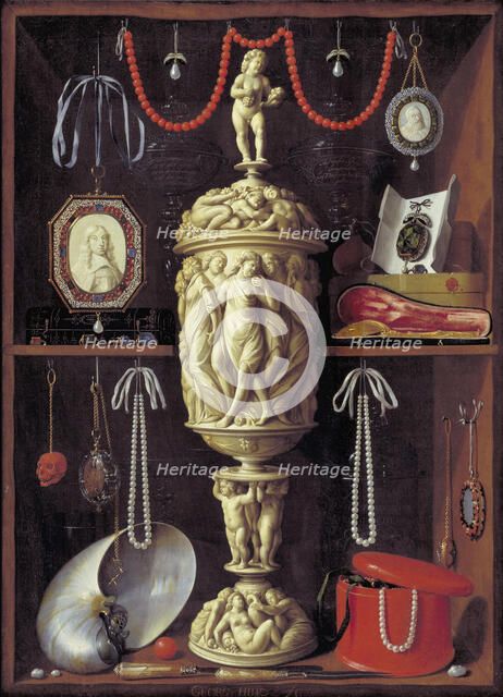A Cabinet with Objects of Art, 1665-1667. Creator: Georg Hainz.