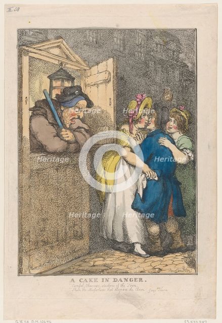 A Cake in Danger, April 20, 1806., April 20, 1806. Creator: Thomas Rowlandson.