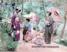 A cake seller dances if someone will buy his cake, Japan